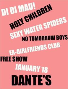 The Ex-Girlfriends Club release Boo Hoo Hoo at Dante's in Portland OR on Jan 18, 2012
